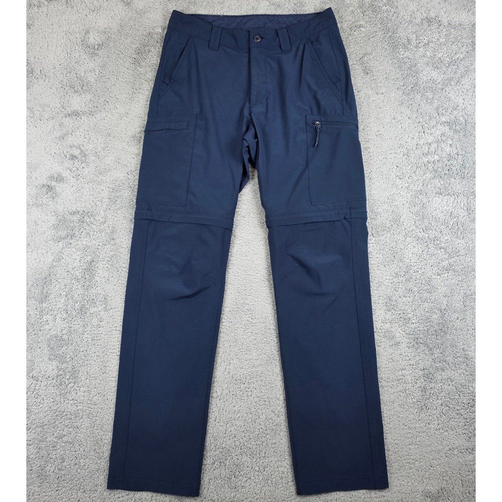 Columbia Convertible Pants Mens 30x34 Navy Blue Cargo Hiking Stretch Outdoor PFG